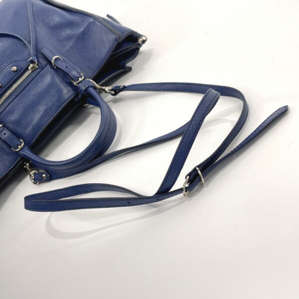 n2118816 7 Balenciaga Paper Mini A6 Handbag Leather Blue