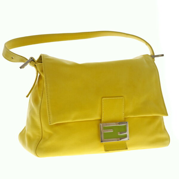 n22 317 1 Fendi Mamma Bucket Nappa Leather Yellow Shoulder Bag