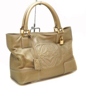 n22 395 1 Loewe Anagram Nappa Aire Leather Handbag Beige