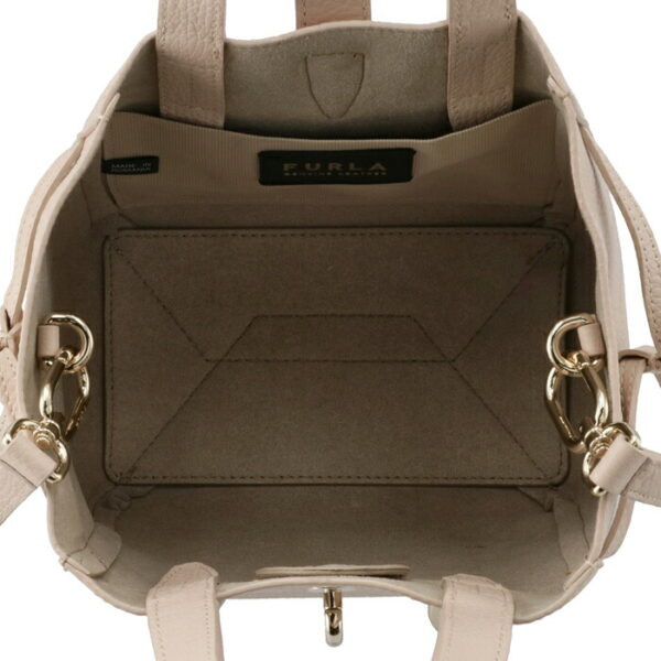 n27227 2 Furla Net Mini 2WAY Leather Tote Bag Beige