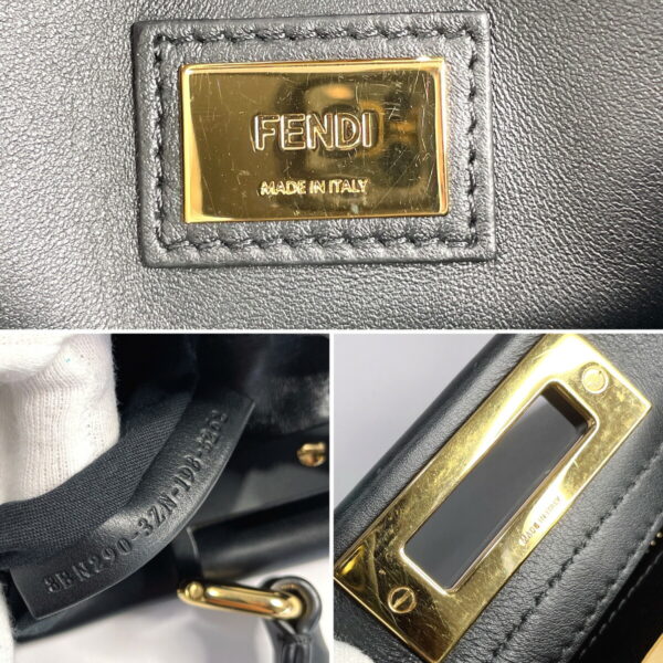 n3029585 10 Fendi Peekaboo 2Way Handbag Leather Black