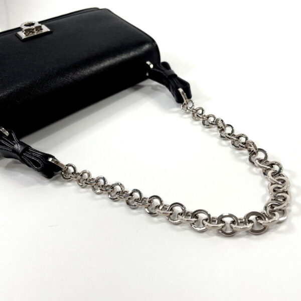 n3039917 7 Salvatore Ferragamo Gancini Chain Shoulder Bag Leather Black