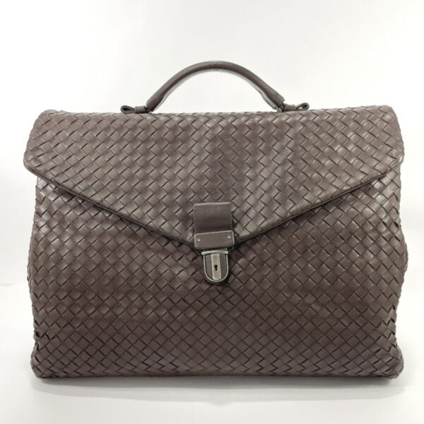 n3039944 1 Bottega Veneta Intrecciato Business Bag Leather Brown