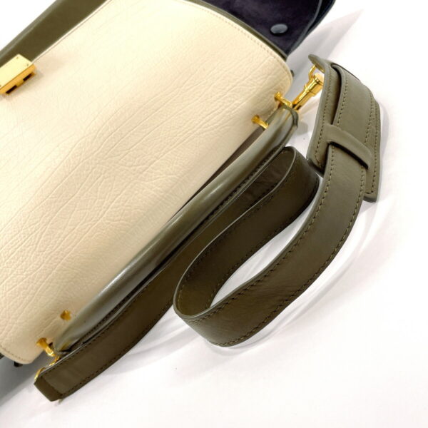 n3081898 8 Celine Trapeze Medium 2Way Handbag Leather Suede Khaki