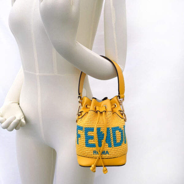 n3092040 12 Fendi Mon Tresor Mini Drawstring Shoulder Bag Leather Yellow