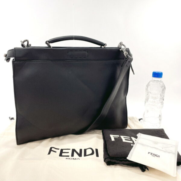 n3092144 22 Fendi Peekaboo Fit Business Bag Leather Black