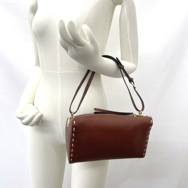 n3092203 13 Fendi Triangle 2Way Shoulder Bag Leather Brown