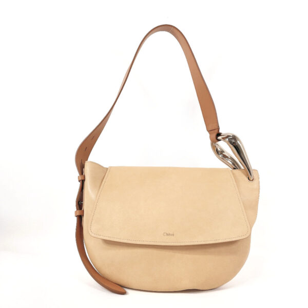 n3102213 21 Chloe Kiss Hobo Shoulder Bag Leather Beige