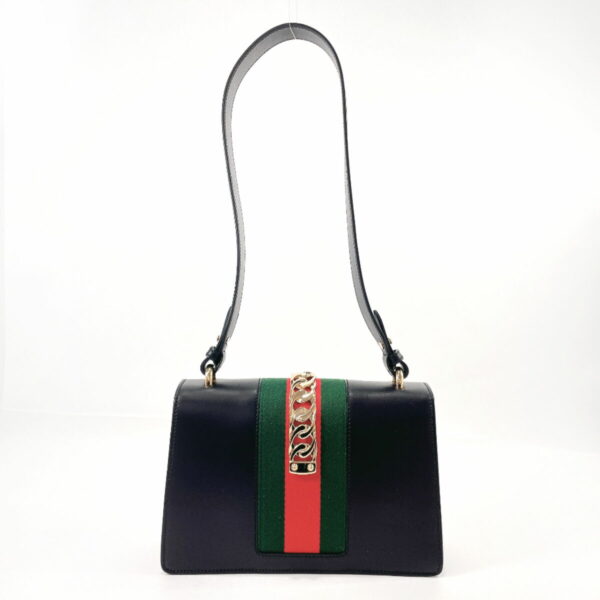 n3102786 24 Gucci Sylvie Small Sherry Line Handbag Leather Black