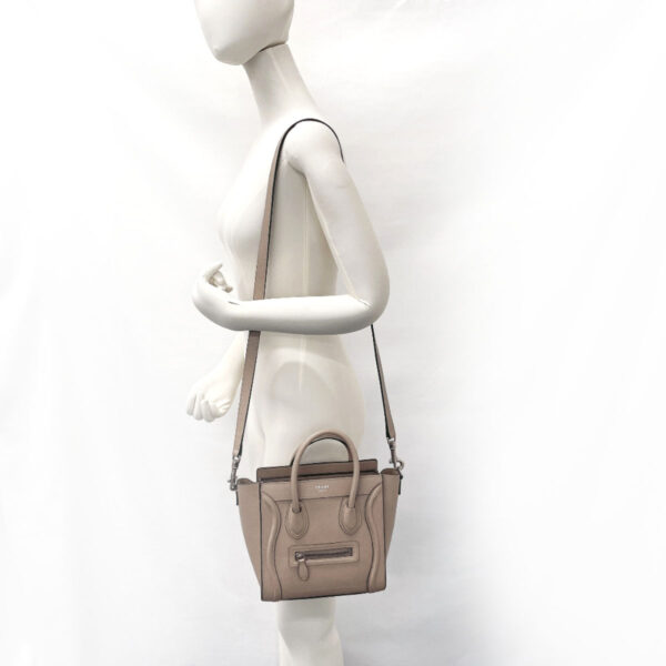 n3112899 20 Celine Luggage Nano Shopper 2Way Handbag Leather Beige