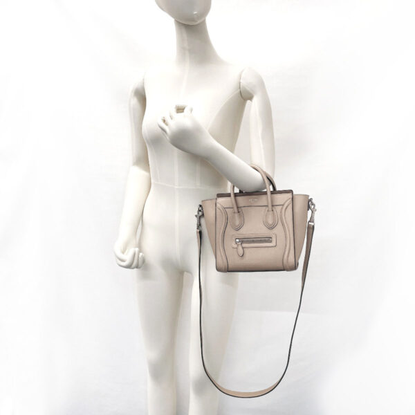 n3112899 21 Celine Luggage Nano Shopper 2Way Handbag Leather Beige