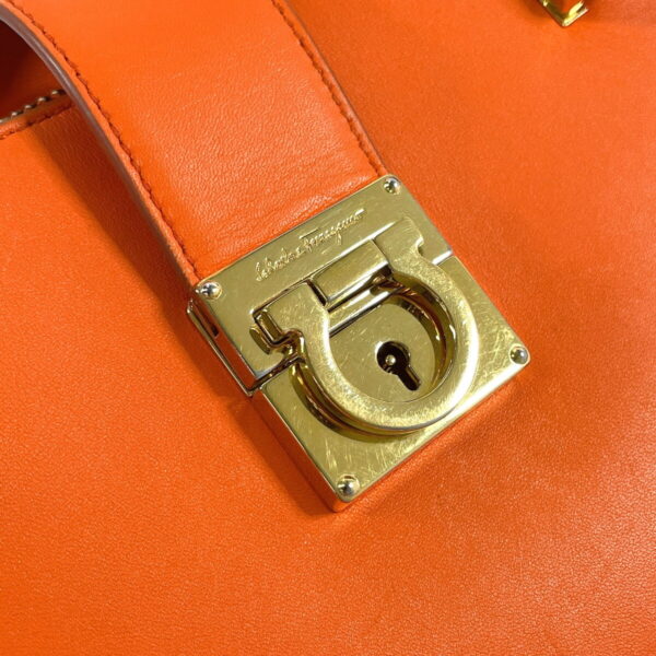 n3123273 12 Salvatore Ferragamo Gancini Handbag Leather Orange