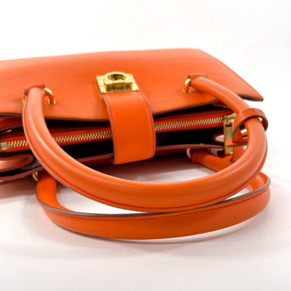 n3123273 7 Salvatore Ferragamo Gancini Handbag Leather Orange