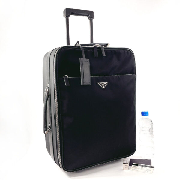 n3123416 2 Prada Suitcase Carry Case Nylon Saffiano Leather Black