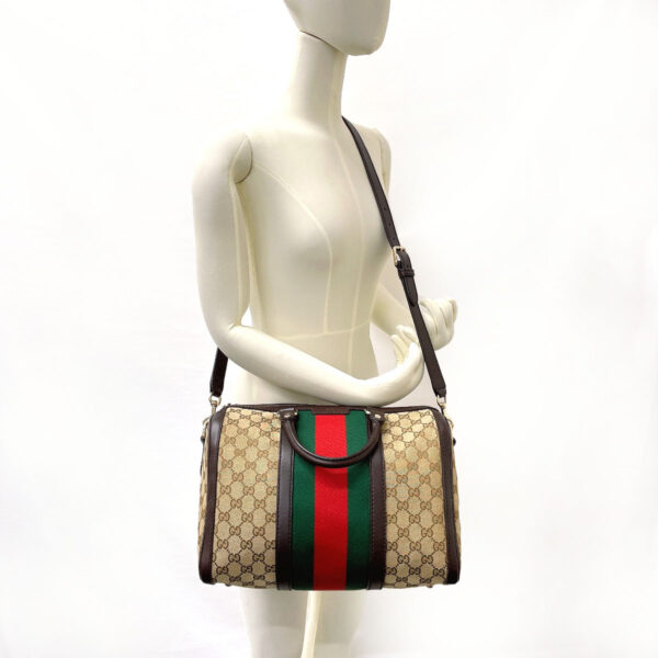 n3123433 12 Gucci Mini 2Way Sherry Line Handbag GG Brown