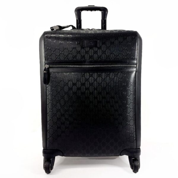 n4034210 1 Gucci Suitcase Carry Case Leather GG Implement Black