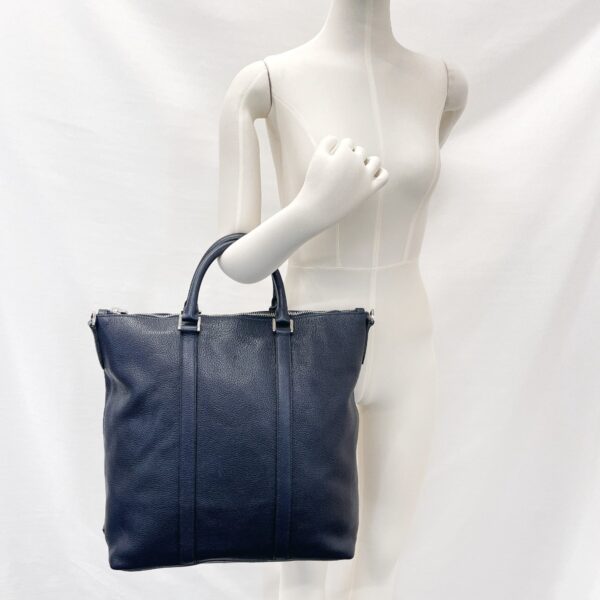 n4044618 11 Prada 2Way Handbag Leather Navy