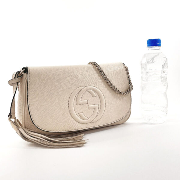 n4044642 2 Gucci Soho Chain Shoulder Bag Leather Ivory