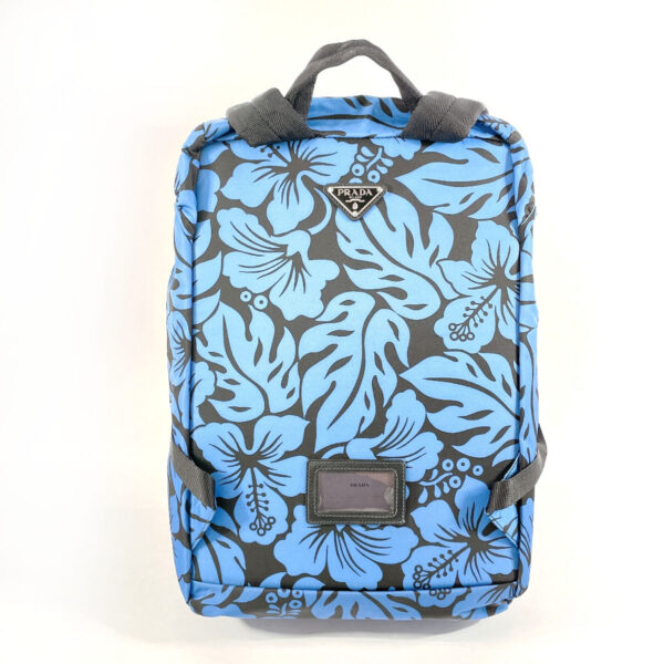 n4075096 3 Prada Hibiscus Pattern Backpack Nylon Blue