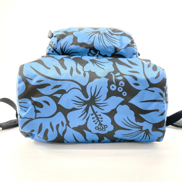 n4075096 4 Prada Hibiscus Pattern Backpack Nylon Blue