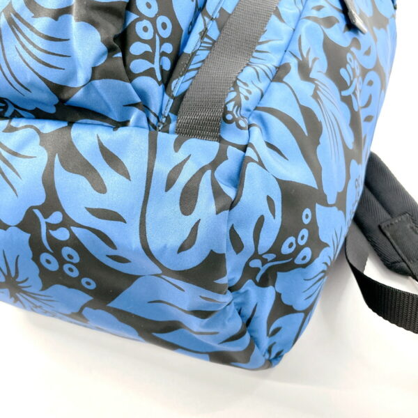 n4075096 6 Prada Hibiscus Pattern Backpack Nylon Blue