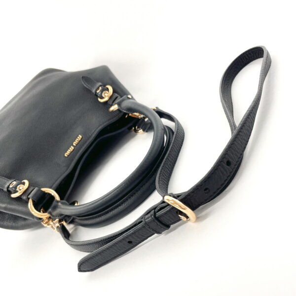 n4085466 7 Miu Miu Vitello Phenix 2Way Handbag Leather Black