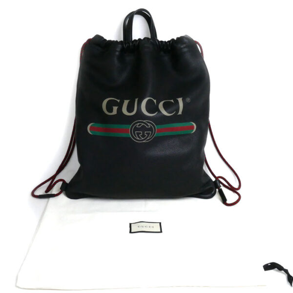 o24 0627 18 10 Gucci Drawstring Backpack Sherry Line Black