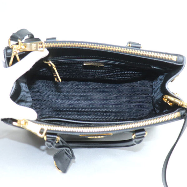 o24 0727 10 730 Prada Galleria Saffiano Leather Medium 2Way Shoulder Bag Black