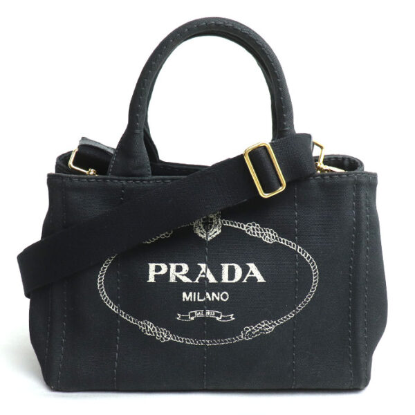 o24 0727 13 728 Prada Canapa Mini 2Way Shoulder Bag Black