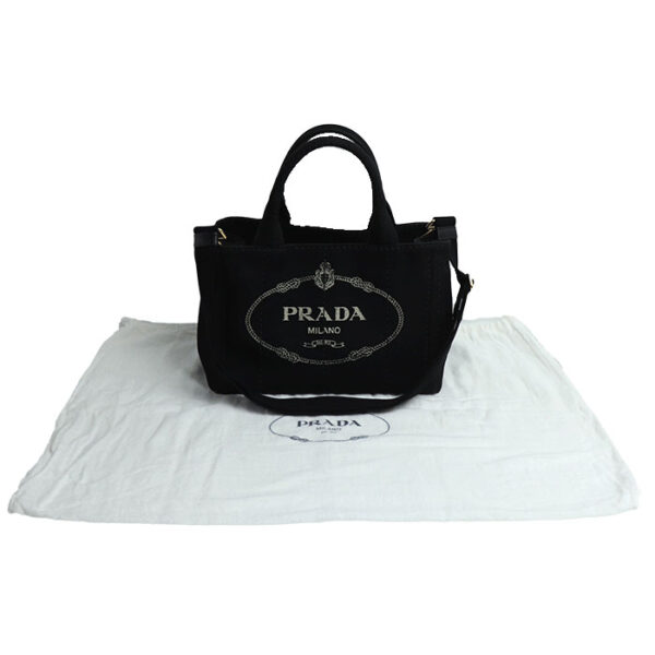 o24 0727 13 736 Prada Canapa Mini 2Way Shoulder Bag Black