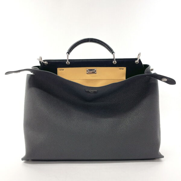 o3123492 4 Fendi Peekaboo Essential 2Way Business Bag Leather Gray