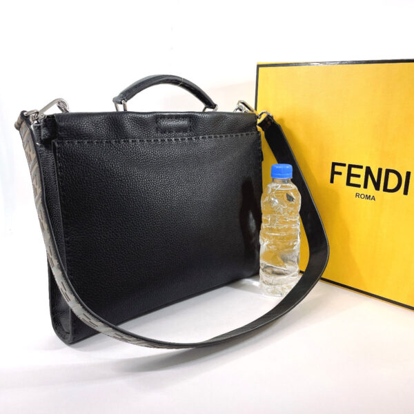 o3123498 3 Fendi Selleria Peekaboo Monster Eye Business Bag Leather Black