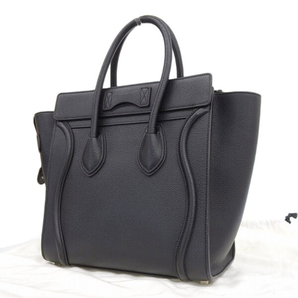 ob1427 2 Celine Luggage Micro Leather Shopper Handbag Black