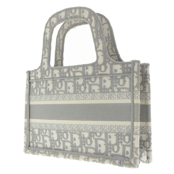 ob1503 2 Dior Oblique Embroidery Book Tote Mini Canvas Gray