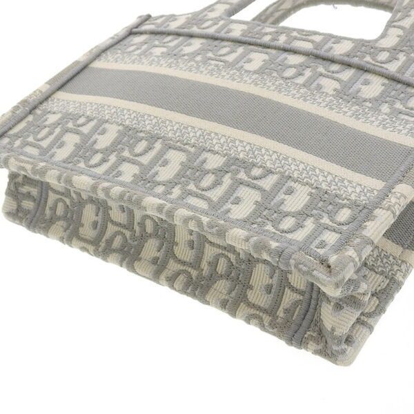 ob1503 3 Dior Oblique Embroidery Book Tote Mini Canvas Gray