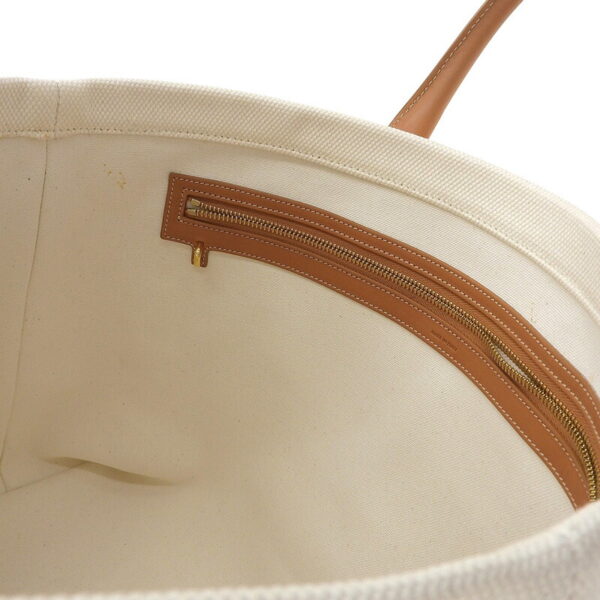 ob1504 6 Celine Horizontal Cover Canvas Leather Tote Bag Natural Tan