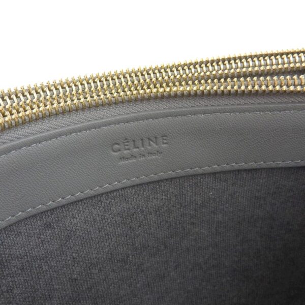 ob1512 7 Celine Trio Large Leather Shoulder Bag Gray