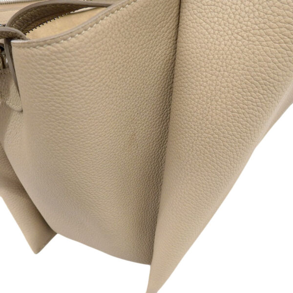 ob1536 4 Celine Trifold Leather Tote Handbag Beige