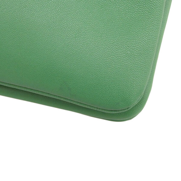 ob1547 4 Celine Trio Leather Pochette Shoulder Bag Green