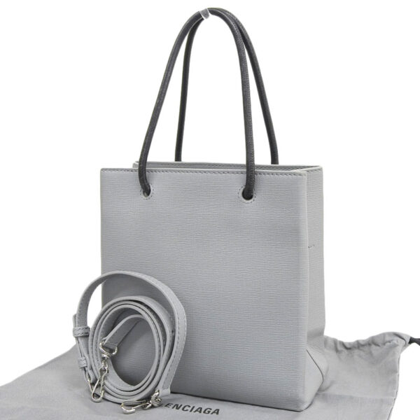 ob1564 2 Balenciaga Shopping Tote XXS 2WAY Handbag Leather Gray