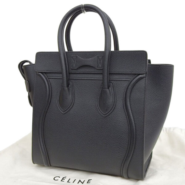 ob1636 2 Celine Luggage Micro Leather Shopper Handbag Black