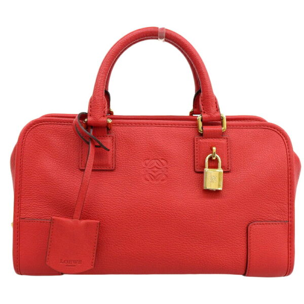 ob1637 1 Loewe Amazona 28 Handbag Leather Red