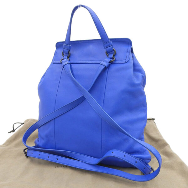 ob1660 2 Bottega Veneta Intrecciato Backpack Rucksack Leather Blue