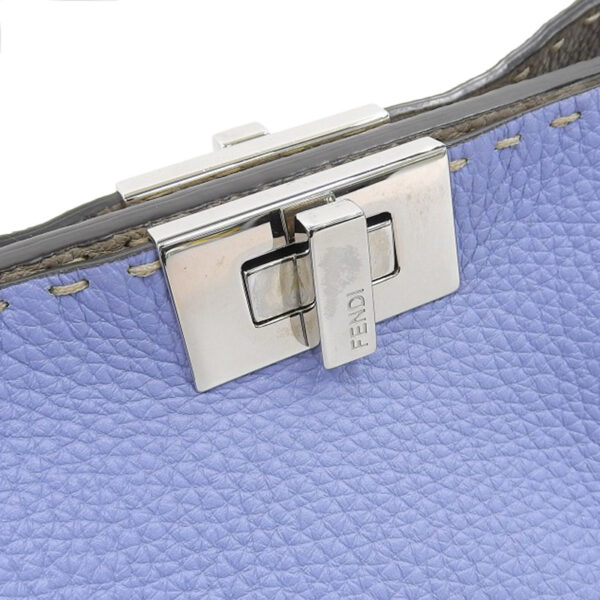 ob1685 4 Fendi Peekaboo Essential Selleria 2WAY Handbag Leather Blue