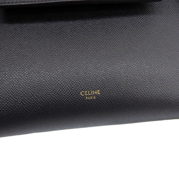 ob1691 7 Celine Belt Micro 2WAY Leather Handbag Shoulder Bag Black