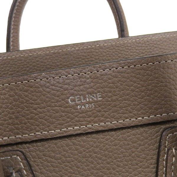 ob1696 7 Celine Luggage Nano 2WAY Leather Shopper Shoulder Bag Suri