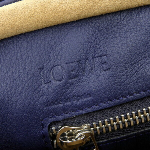 ob1712 6 Loewe Amazona 28 2WAY Handbag Leather Navy