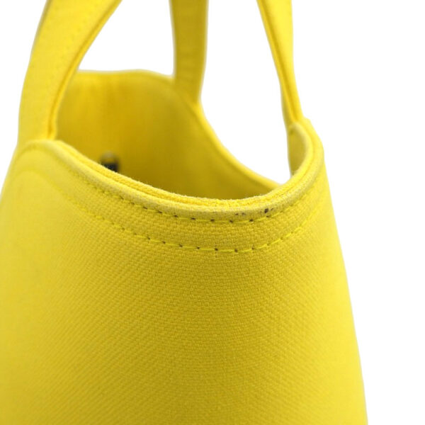 ob1719 4 Balenciaga Wave Medium 2WAY Tote Bag Canvas Yellow