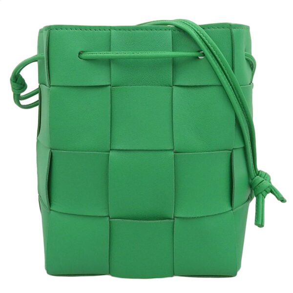 ob1746 1 Bottega Veneta Intrecciato Small Cassette Bucket Bag Leather Green