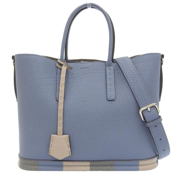 ob1749 1 Fendi Selleria 2WAY Handbag Leather Blue